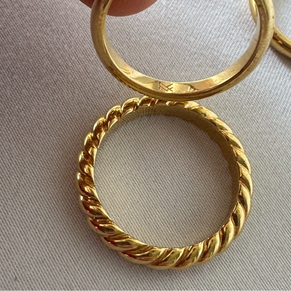 Miranda Frye Gold Stacking Rings Size 7 - Picture 4 of 6